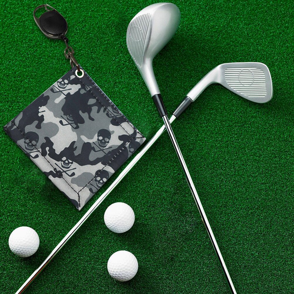 Piłka golfowa Club Head tkanina do wycierania z karabińczykiem kamuflaż Mini kwadratowe ręczniki do czyszczenia profesjonalne akcesoria do golfa