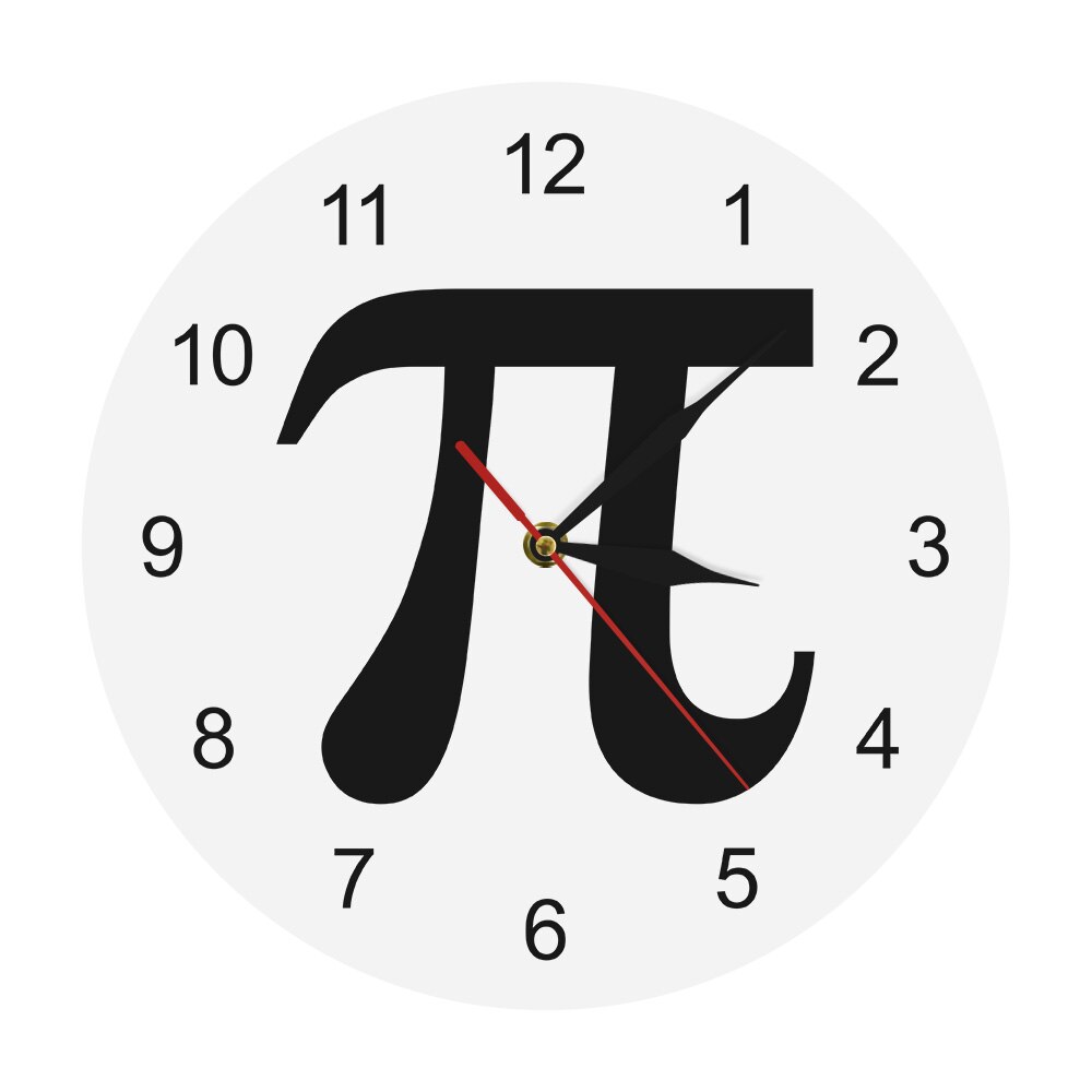 3D Pi Symbol Geek Pi 3,14 Silhouette Reloj de pared signo matemático Pi 3,14 Life of Pi minimalista Reloj de pared de matemáticas Chic de matemáticas