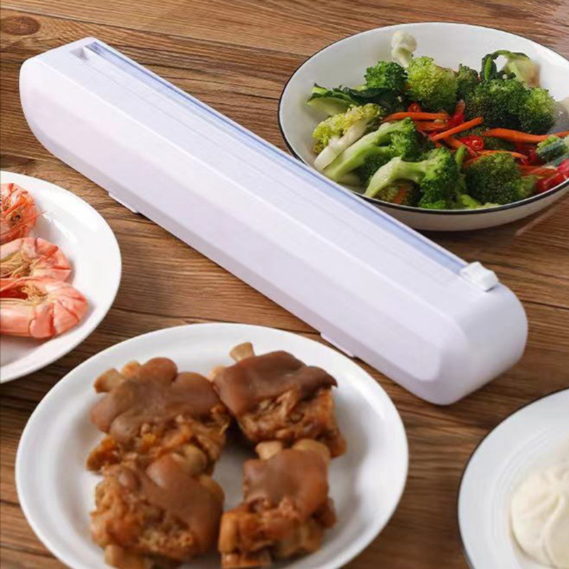 1Pc Food Wrap Dispenser Cutter Foil Cling Film Wrap Dispenser Plastic Sharp Cutter Storage Holder Household Kitchen Tools