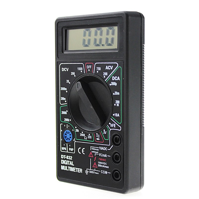 Professionele DT832 Digitale Multimeter Lcd Dc Ac Voltmeter Ampèremeter Ohm Tester