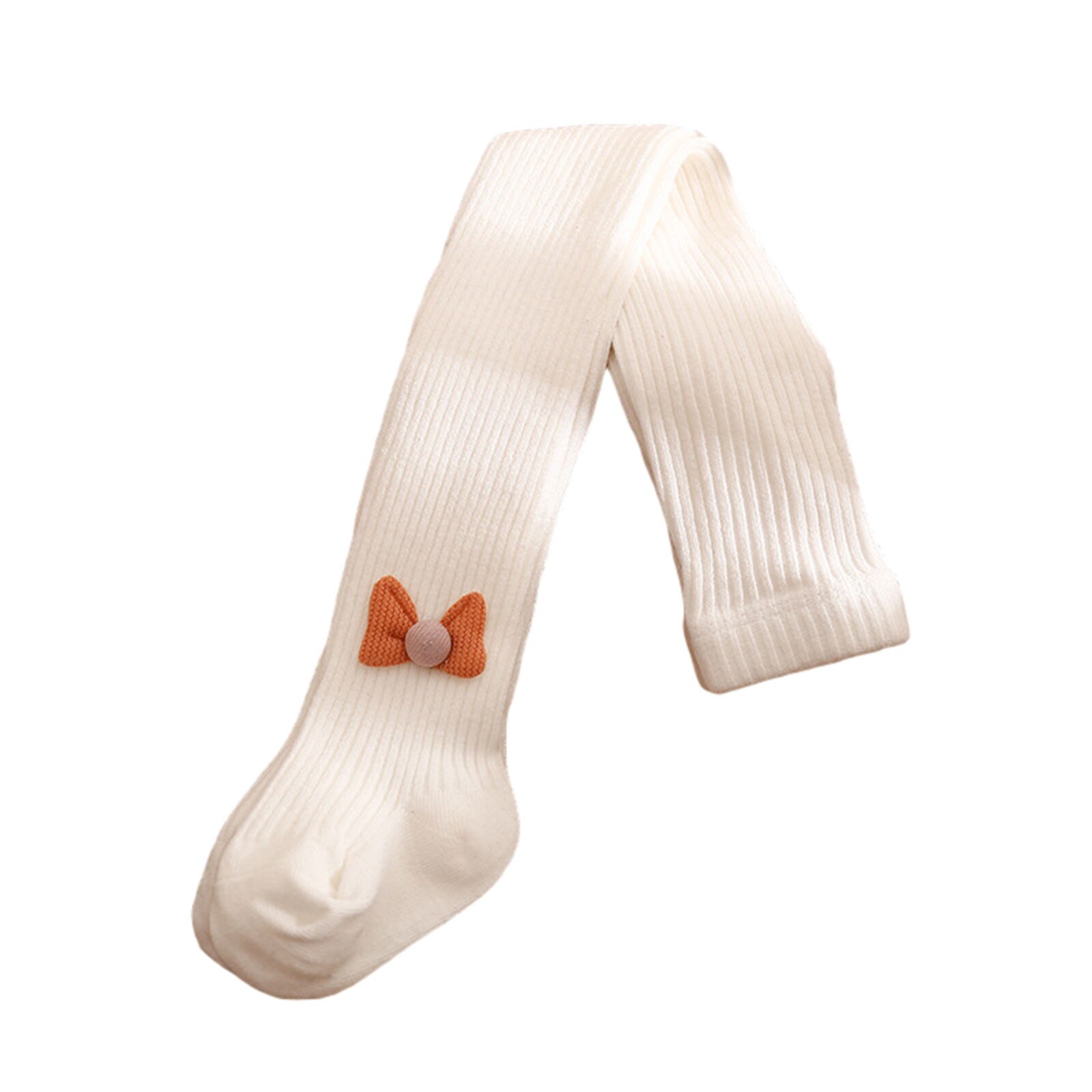 6-24M Kinder Frühling Herbst Winter Bowknot Strumpfhosen Einfache Baumwolle Baby Mädchen Strumpfhosen Kinder Infant Gestrickte Collant Strumpfhosen: WHITE / 6-12 M