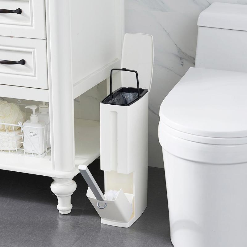 Plastic Badkamer Prullenbak Met Toiletborstel Afvalbak Vuilnisbak Huisvuilemmer Milieuvriendelijke Badkamer Cleaning Tools