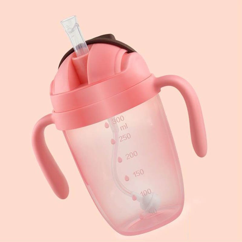 300 ml Zuig Voeden Flessen Cups Voor Baby 'S Water Melk Fles Zuigfles Zuigeling Training Met Handvat Kopjes
