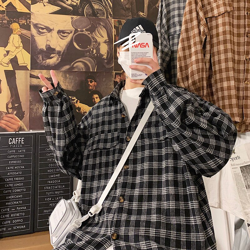 Leesbaar Lente Herfst Plaid Shirts Mannen Met Lange Mouw Mannen Casual Shirt Koreaanse Shirts Man Shirt Mannen