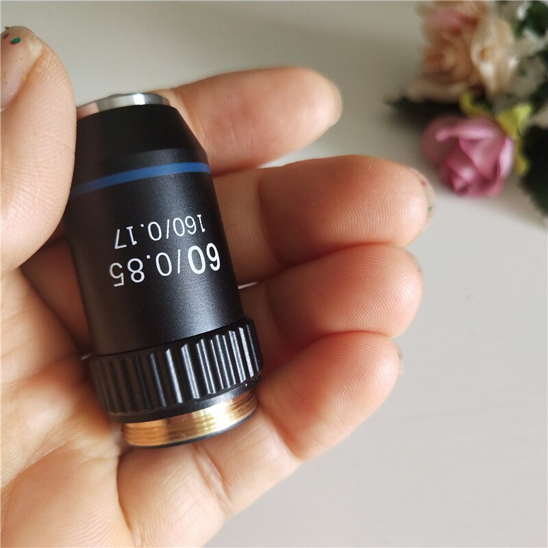 60X 195 Biomicroscope System School Lab Laboratory Achromatic 60 Times Objective Lens for Bio-Microscope Biological Microscope