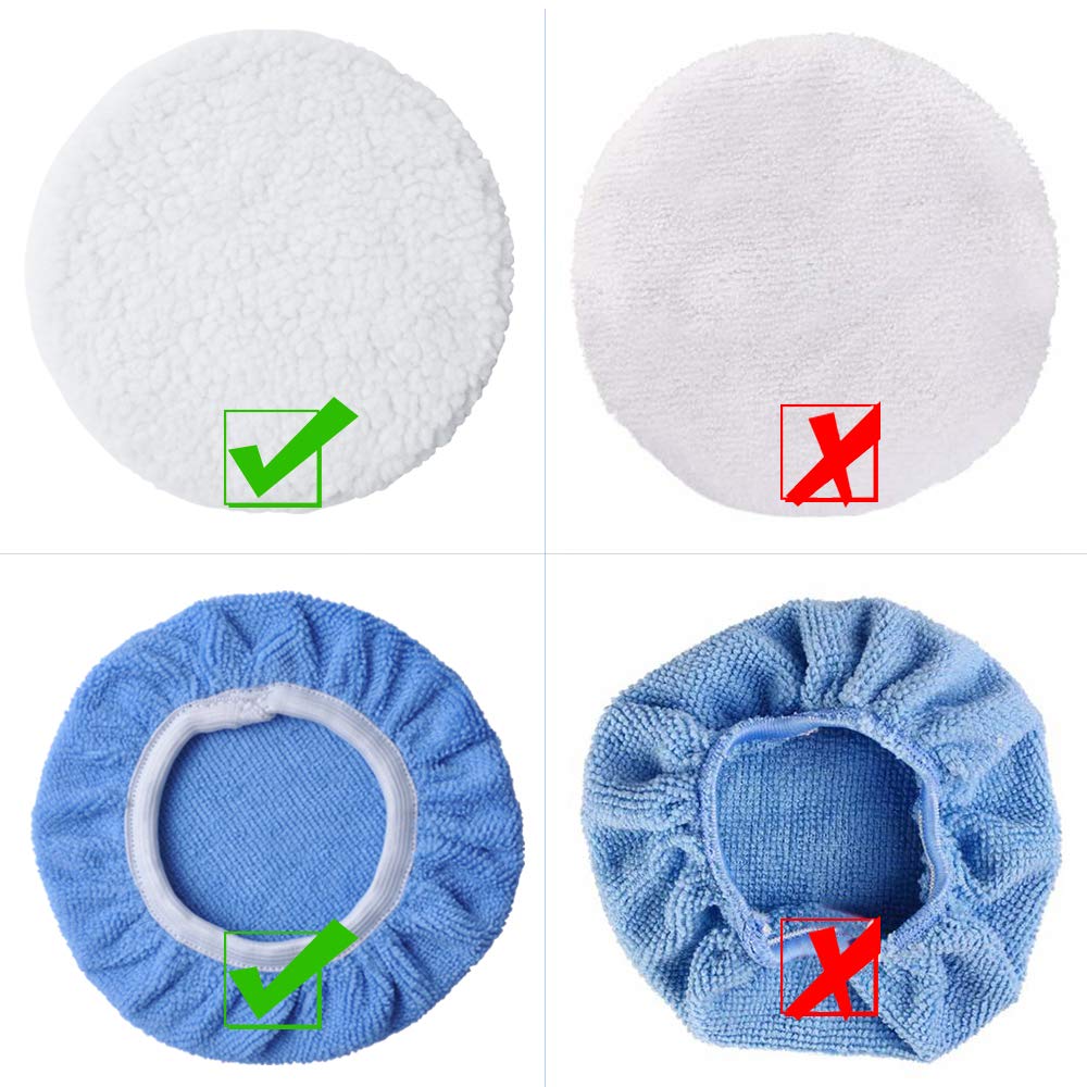 Microfiber Polishing Bonnets 20Pcs - Orbital Buffer 5-6 inch Polisher Pad Cover - Car Waxing Applicator Bonnet