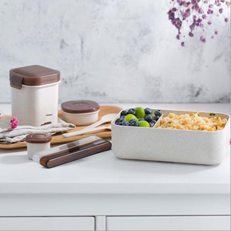 MICCK Rice Husk 6 Sets Lunch Box BPA Free Bento Bo... – Grandado