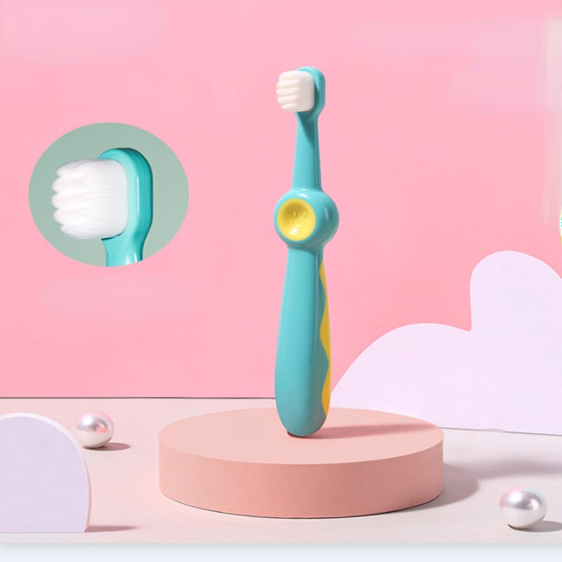 1pc Super Soft Kids Toothbrush Eco-friendly Teeth Care Toothbrush Portable Oral Cleaning Children Teeth Care Tool: blue