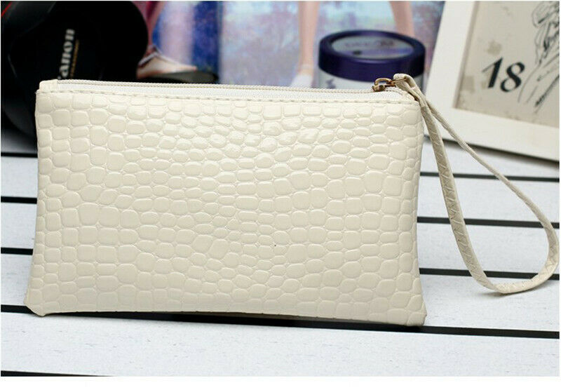 2019 caldo Signore Delle Donne Coccodrillo Pochette da gionro casuale Della Chiusura Lampo dell'unitàÀ di ELABORAZIONE Del Sacchetto di Nuovo Modo di Stile Portatile Del Telefono Della Borsa: Beige