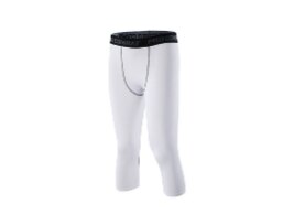 Four seasons outdoor fitness running tight Capris men's basketball football sports fast dry close fitting Leggings for men: White / L