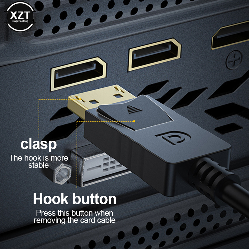 Adaptador de Cable compatible con DP a HDMI, macho a hembra para HP/DELL, puerto de pantalla de PC portátil a 1080P, Cable de TV HD, convertidor de Video