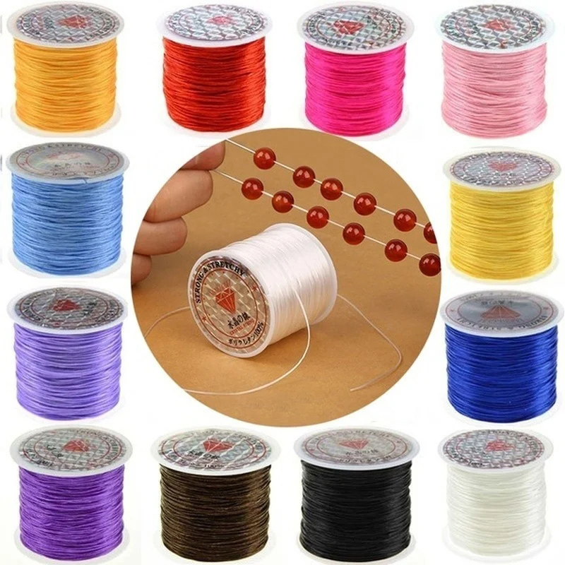 Hilo elástico para pulsera, hilo para hacer pulseras, gomas para hacer pulseras, cuerda elástica fuerte para hacer joyas