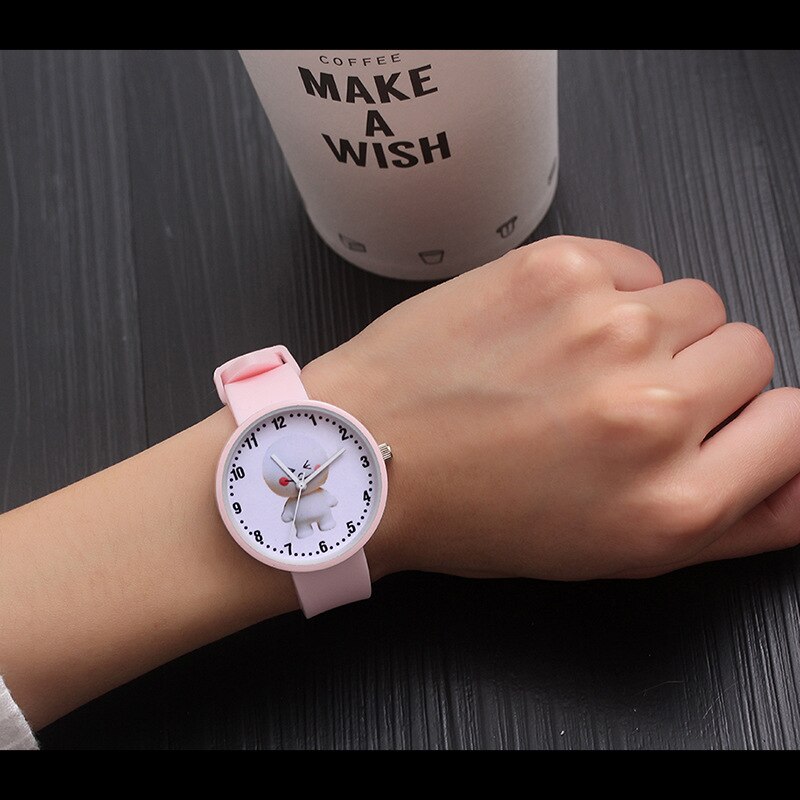 Voor schoolstudenten polshorloges voor jonge jongens en meisjes, kwartsklok waterdicht, kinderhorloge met coole beer, kinderhorloge cartoon  xx3075: 6