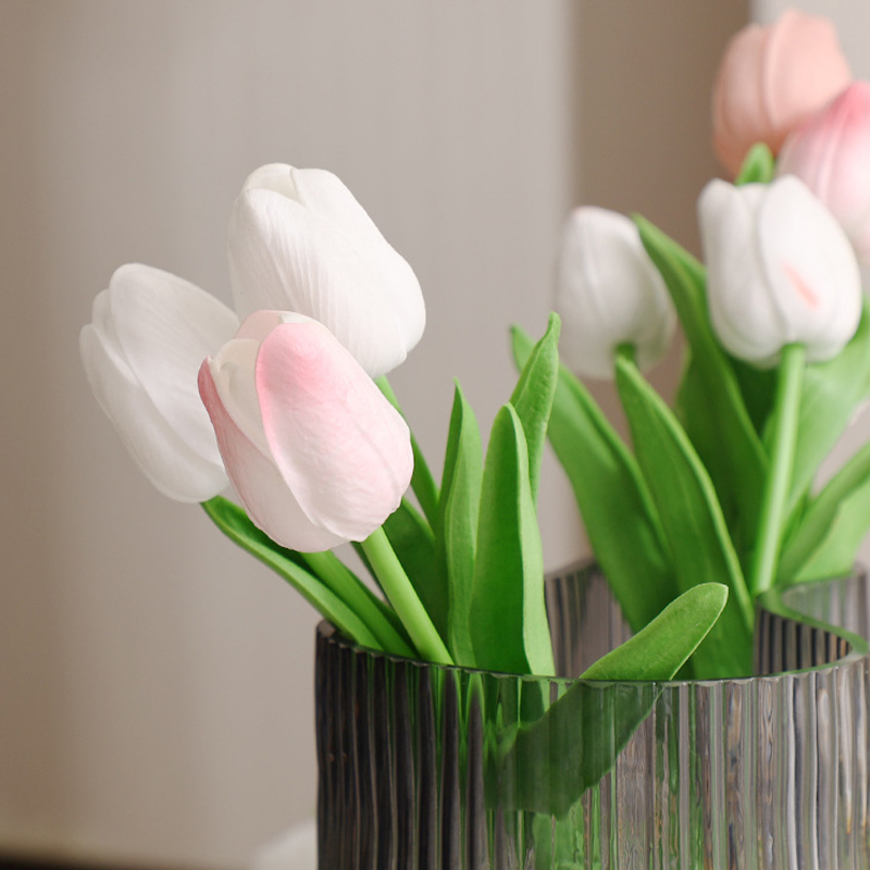 10 stk kunstig tulipanbukett hjem hagedekorasjon bukett bryllup brudebukett festlig fest håndverk vase plantedekorasjoner