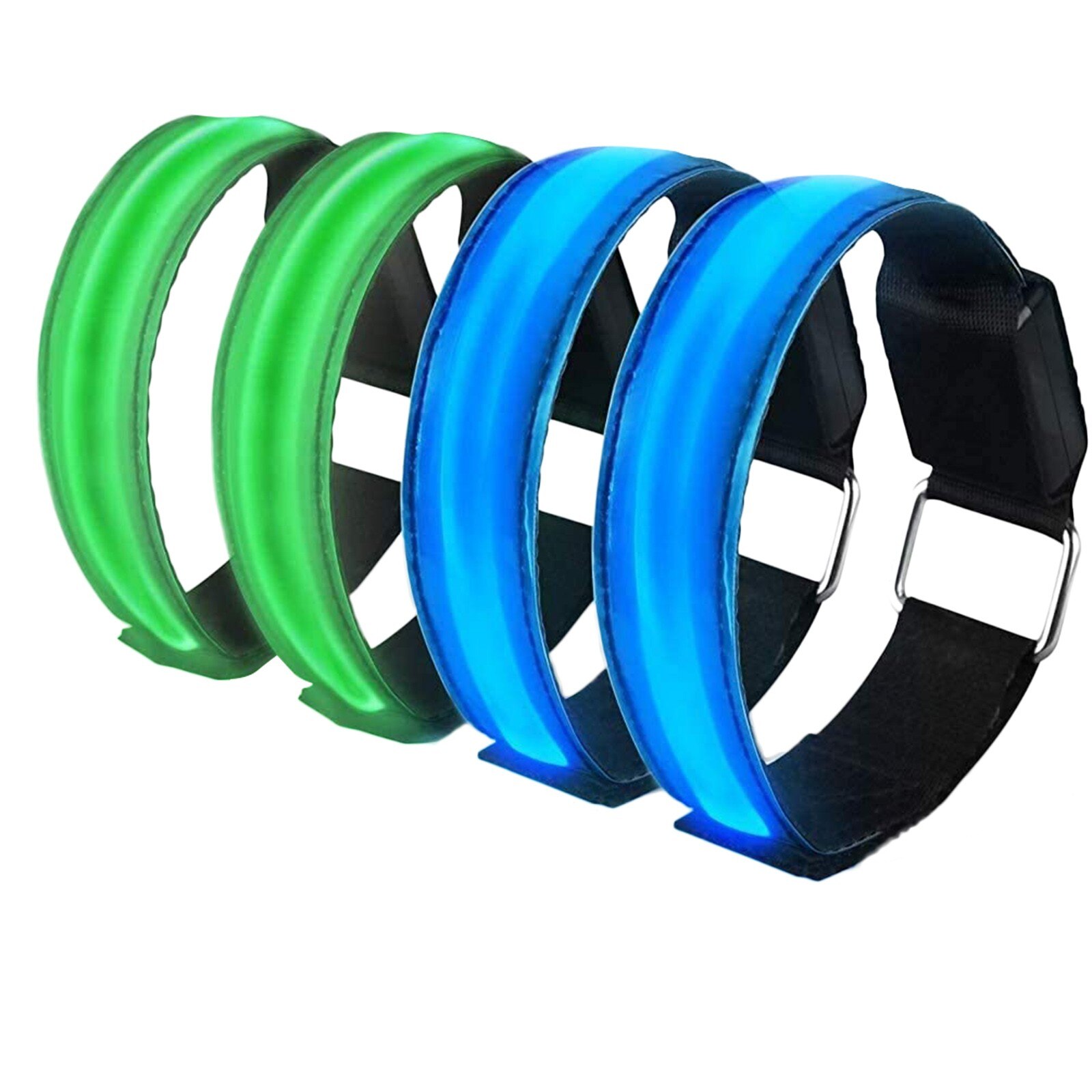 Reflecterende Armband Lopers Wandelaars Running Light Oplaadbare Led Hand Strap 2Pc + 1Pc Usb Line Night Joggen Wandelen fietsen: Chocolade