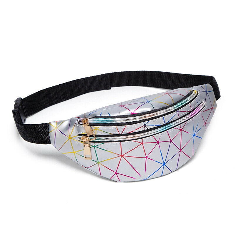 Women Girls Waist Fanny Pack Belt Bag Chest Pouch Hip Bum Bag Small Purse: Zilver