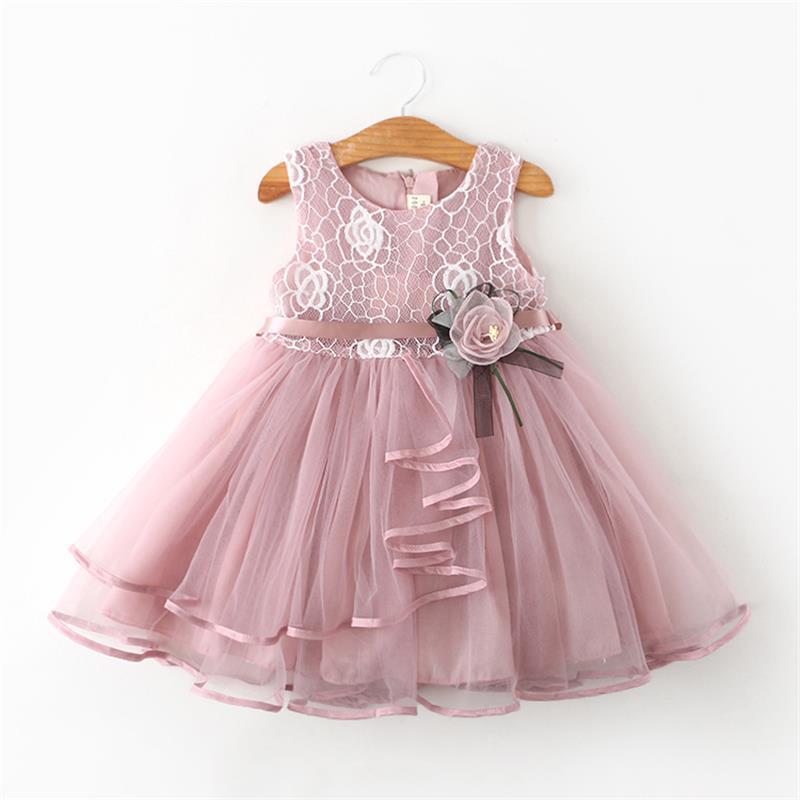 Bloemen prinses formele verjaardagsfeestje jurk baby baby meisjes kleding strik bloemen kant patchwork tutu jurk