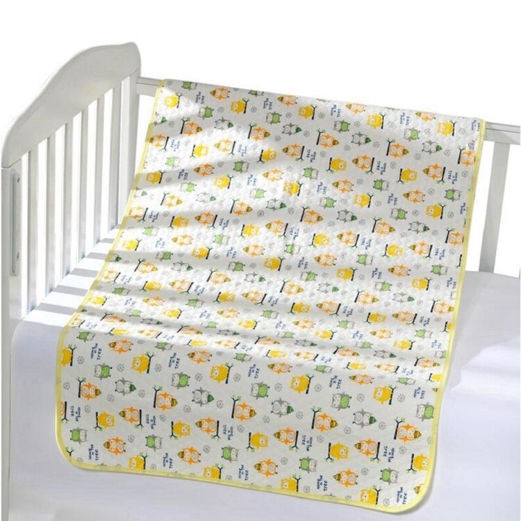 Vauvan ekologinen puuvillainen hoitoalusta vastasyntyneen vauvan hoitoalusta vauvansänkyyn vedenpitävä hoitoalusta pinnasänkyyn: Keltainen vanha / 50 x 70cm