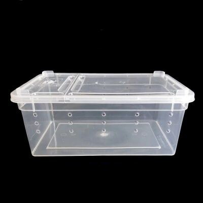 Terrario para los reptiles de caja de plástico transparente reptil de insectos de transporte de comida viva de alimentación caja tortuga reptil tanque lámpara: Default Title