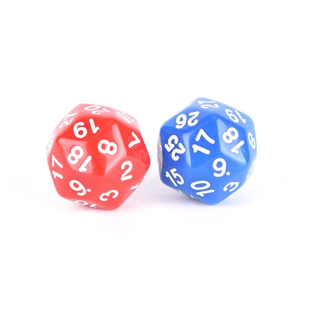 1 Uds. 25MM dados de 30 lados cubos plásticos dados negro/blanco/Rojo/Púrpura/Azul