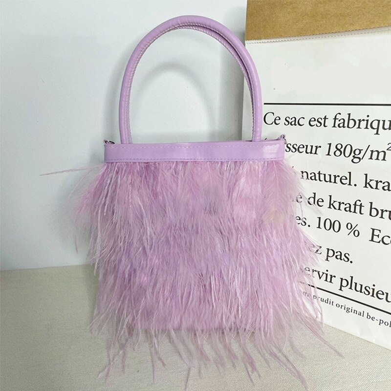 Mädchen- und damen-schultertasche aus pu-leder und kunstpelz, umhängetasche für bankette, jahreshauptversammlungen, partys und nachtclubs