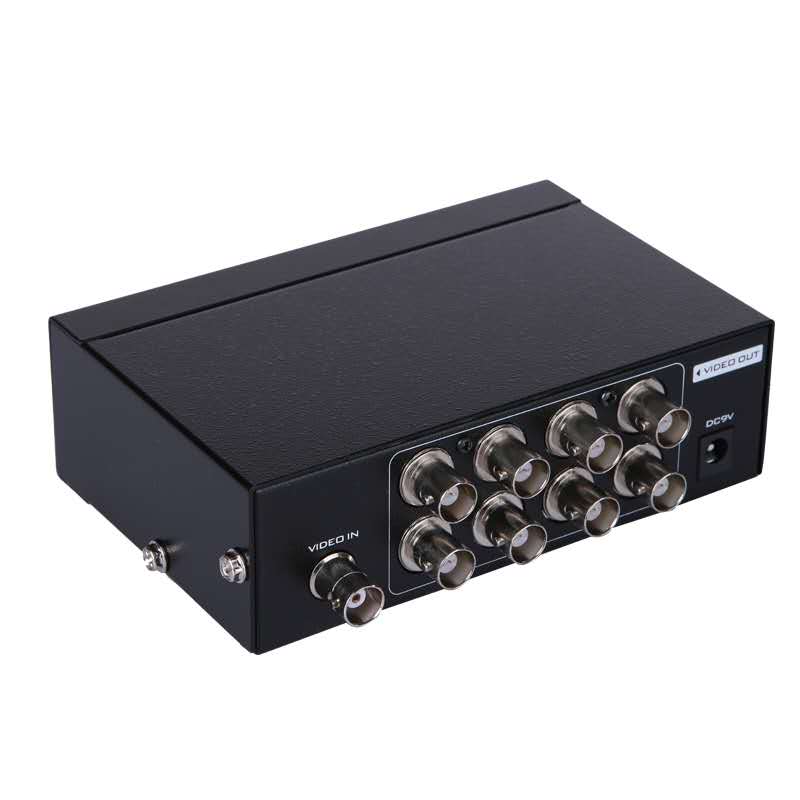 Active BNC video splitter converter CCTV DVR Composite Video 1X4/1X8 Switch Splitter BNC Box with power adapter: 1X8 / US