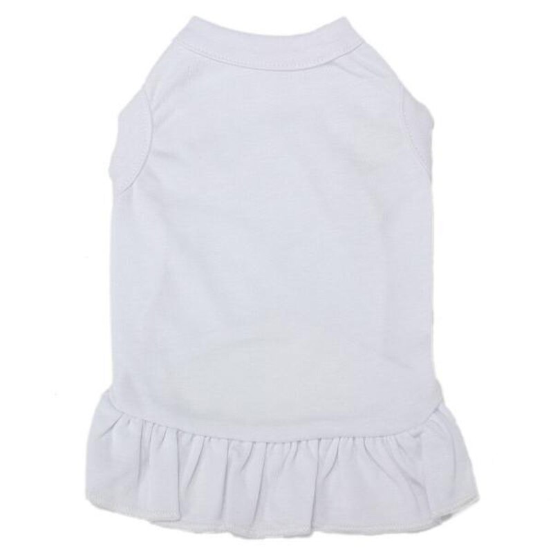 thumbnail image 2 of Cotton Pet Ruffle Dress Vest Skirt For Dogs – Summer Solid Color – Sizes XS To XL 2 of 4