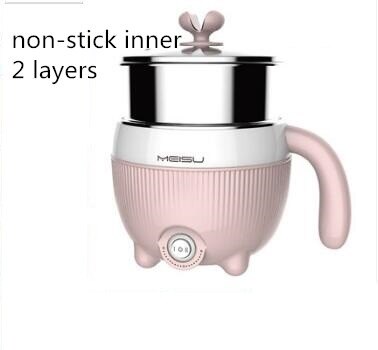 220V Multifunction Electric Cooking Pot Household Mini Cooking Machine Non-stick /Stainless Steel Inner Available Multi Cooker: set 4