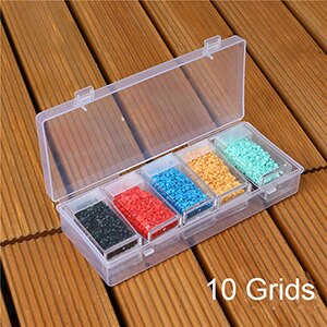 24/42 rutenett gjennomsiktig plastbeholder diamant maleri oppbevaringsboks broderi tilbehør smykker bore oppbevaringsboks: 10 rutenett