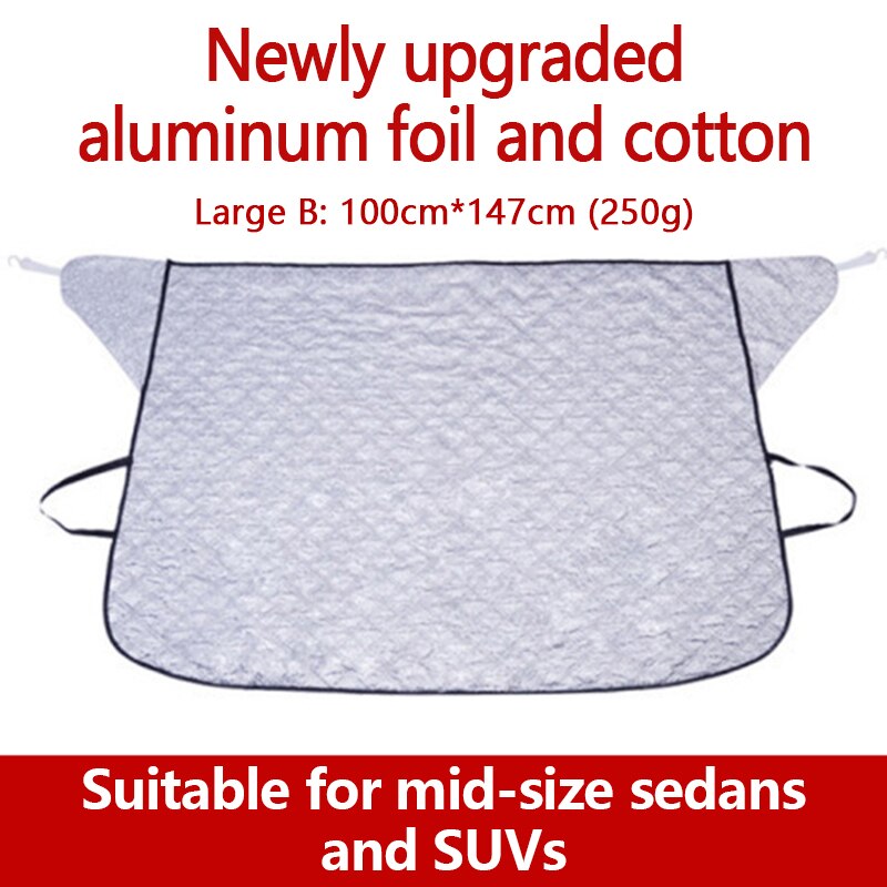 Aluminum Foil Automobile Sunshade Cover Car Windshield Snow Sun Shade Waterproof Protector Cover Car Front Windscreen Cover: C1034-B-L