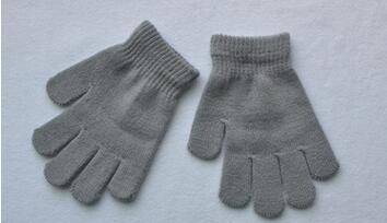 15 cm Neue Winter Warme Handschuhe Baby freundlicher Junge Mädchen Wärmer Fäustlinge Finger Handschuhe Verdicken Gestrickte Handschuhe Junge Mädchen Solide handschuhe XL669: Grau