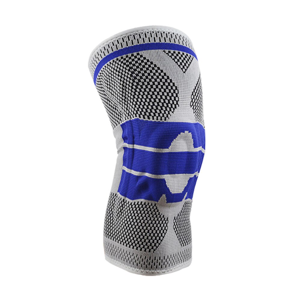Enkele Fitness Hardlopen Fietsen Knie Ondersteuning Braces Elastische Nylon Sport Knie Pad Sleeve-Sized M (Grijs): Blue