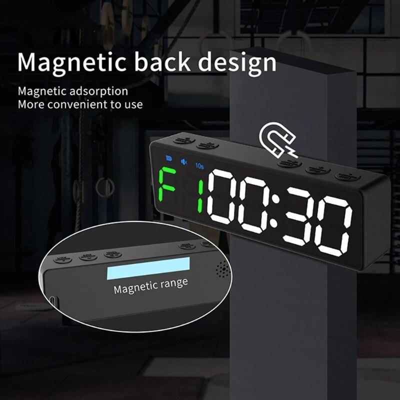 Gym timer led träning kolck nedräkning/upp klocka ultratydlig digital display multi-scener led timer hem gym fitness