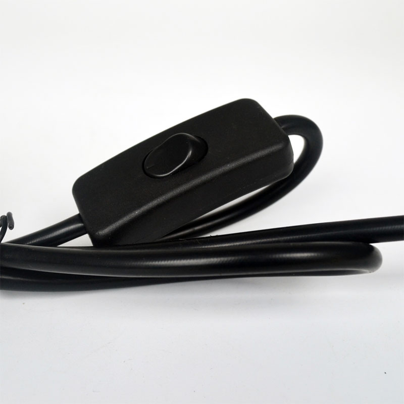 1.8m 2- kjerne-strømforsyning-kabel lampe-kontakt strøm-kontroller forlengelse ledet-test-lys-ledning knapp-bryter eu-plugg 220v 110v