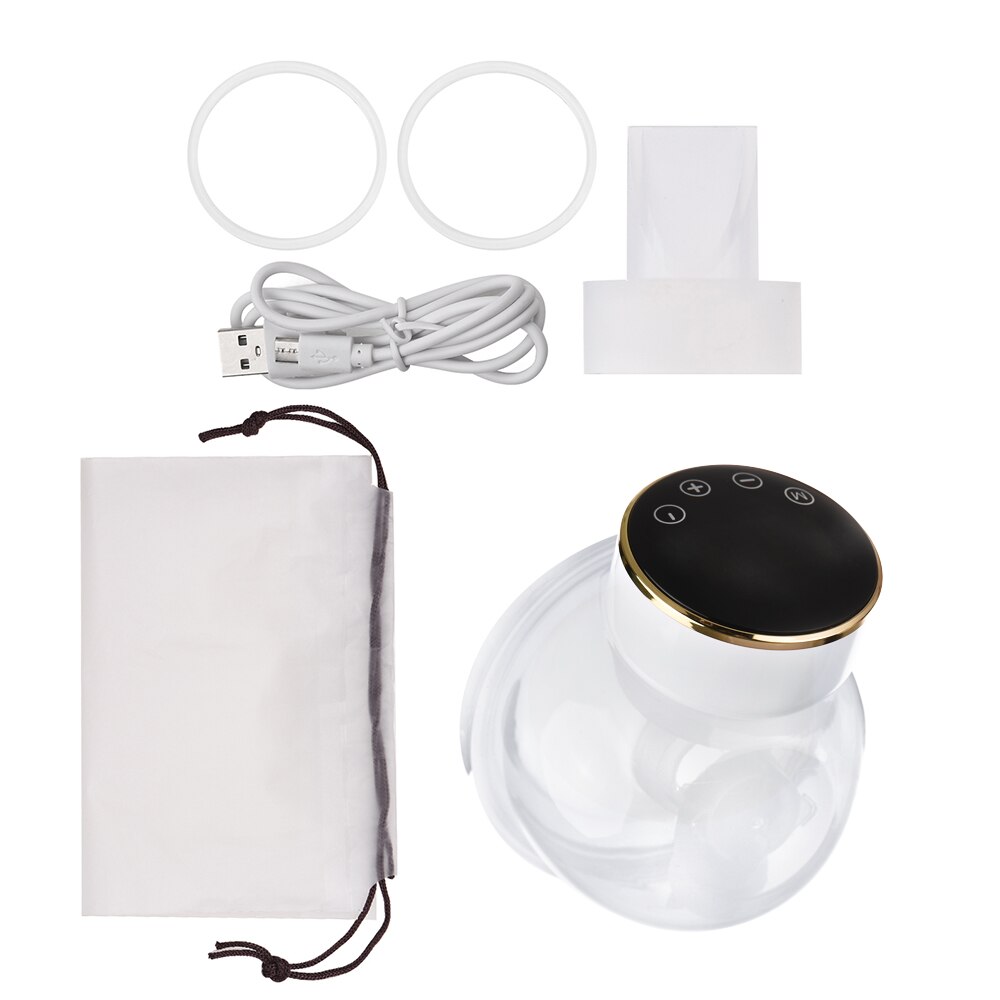 Portable Wearable Electric Breast Pump 24mm Silent Hands-free Milk Pump Milk Extractor Automatic Milker 3 Modes &amp; 9 Levels 180ML: WHITE