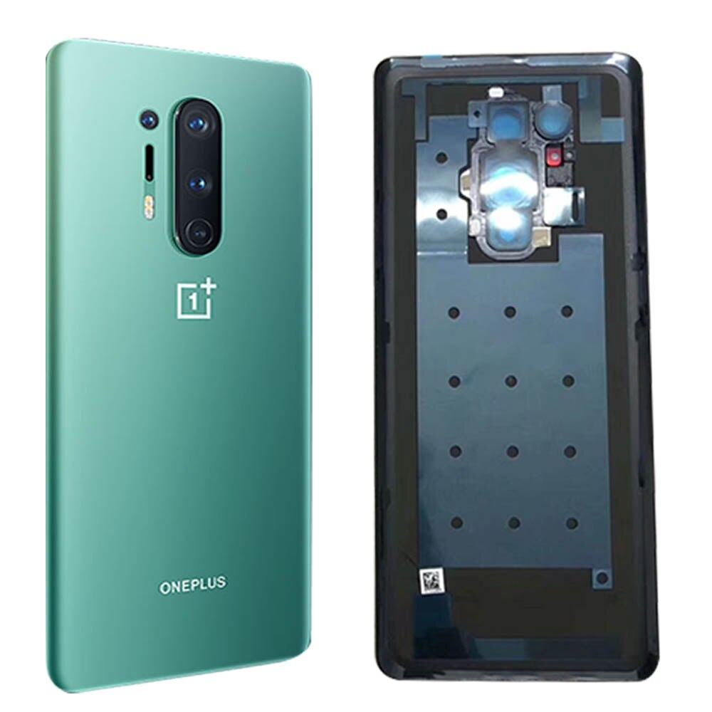 Original Back Glass Cover Oneplus 8 Battery Cover 1+8 Rear Glass Door Housing Case For Oneplus 8 Pro Battery Cover+Camera Lens: 8pro Green with lens