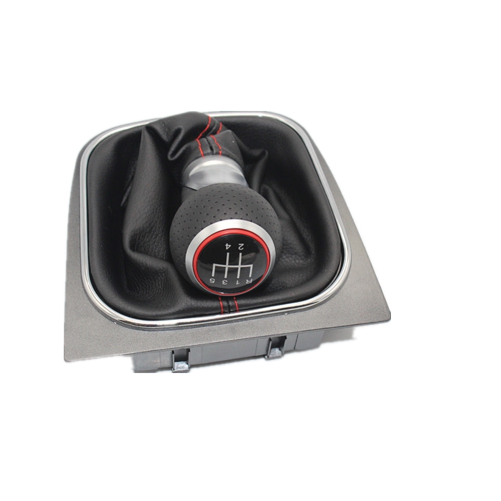 Til vw golf 6 a6 mk6 til gti gtd  r20 bil 5 gear bil gear stick niveau gearknop med læderstøvle