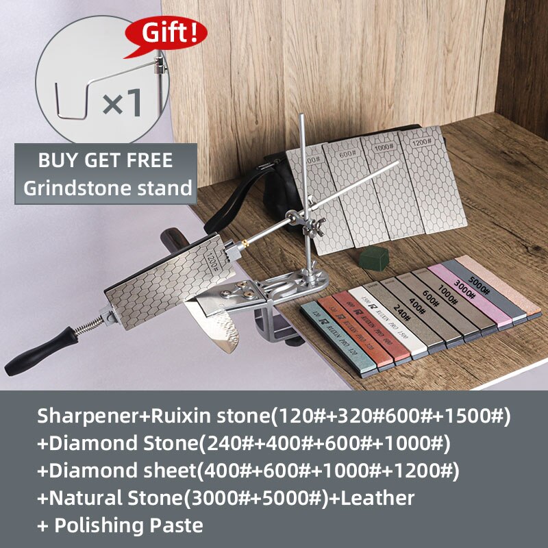 Knife Sharpener Grinder Sharpening Machine Diamond Bar Set Stone Whetstone Tools Kitchen Accessorie Ruixin pro: HC0806 Set R
