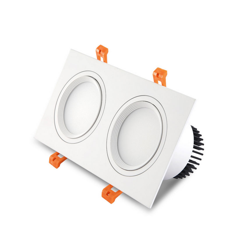 Square Bright Recessed Double LED Dimmable Square Downlight COB 10W 14W 20W LED Spot light decoration Ceiling Lamp AC 110V 220V