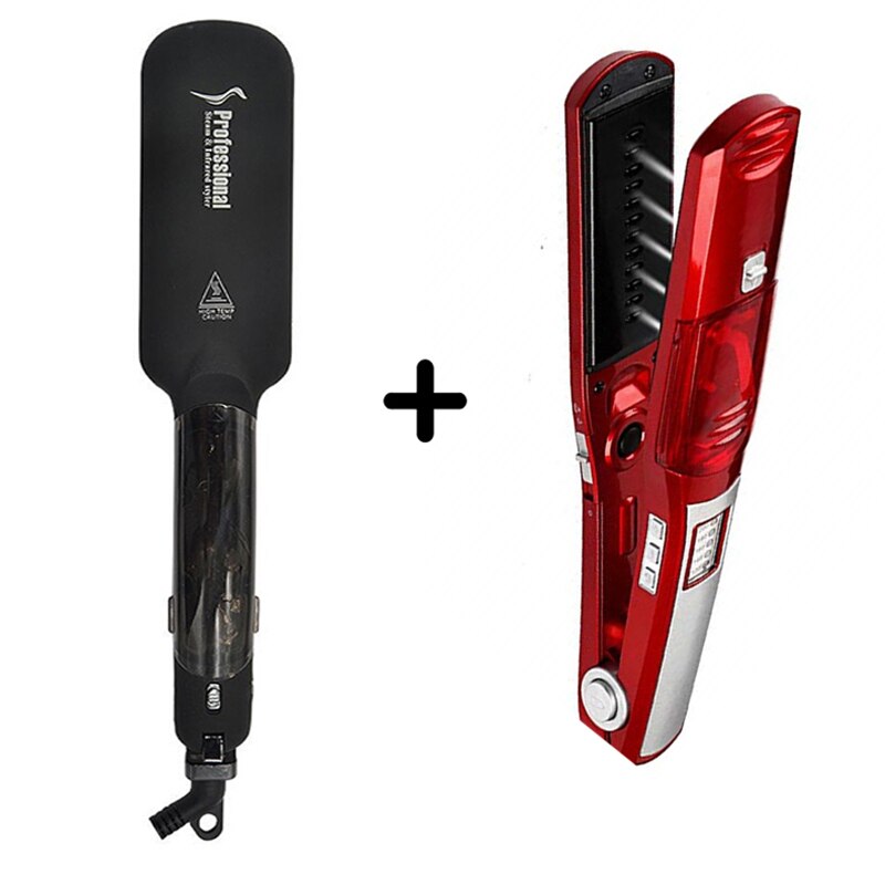 Plancha de pelo , plancha de Vapor de cerámica con calor por infrarrojos, de 2 pulgadas Steampod plancha plana, plancha alisadora