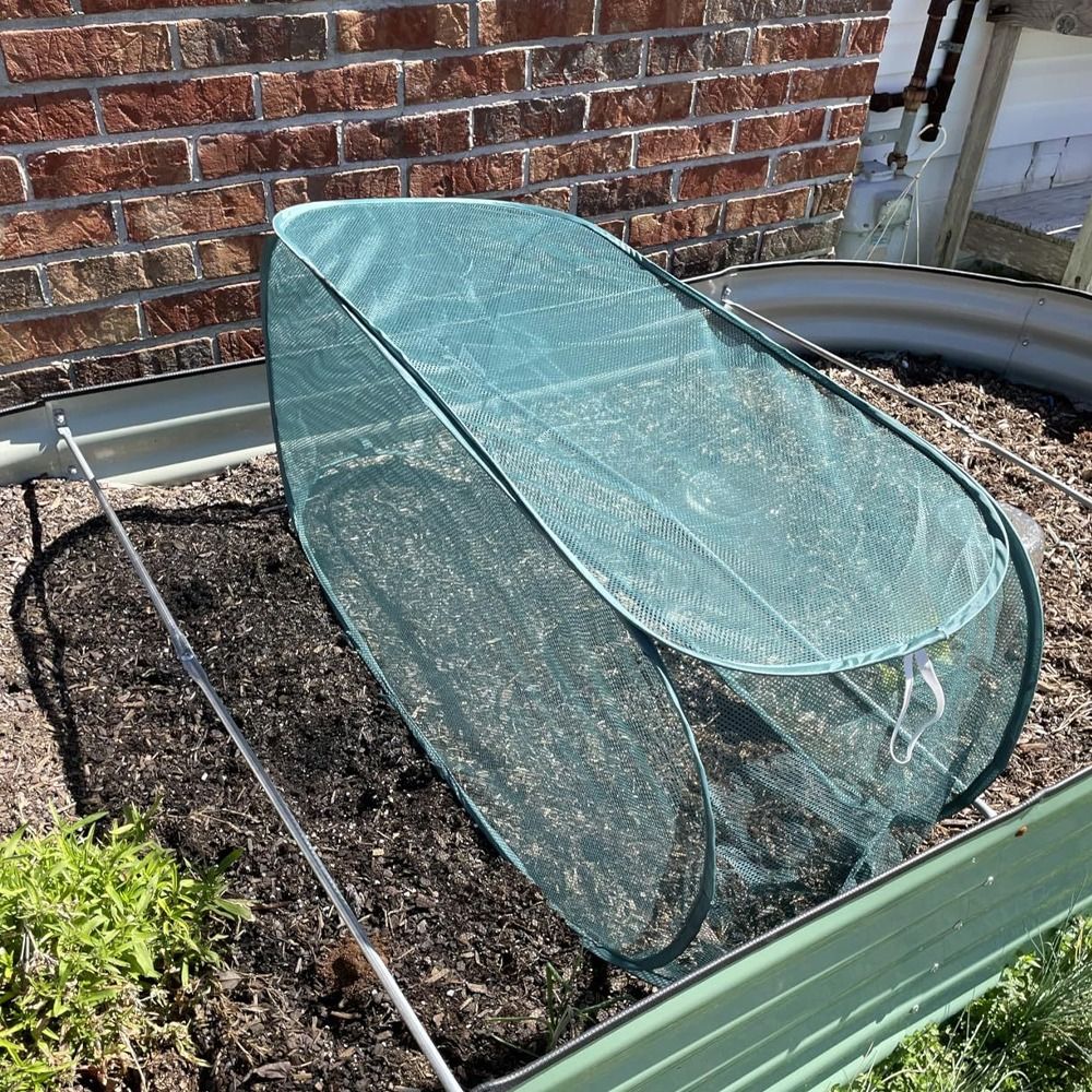 Foldable Plant Protection Netting Raised Beds with Ground Stakes Mesh Plant Cage Bird Control Garden Trellis Netting