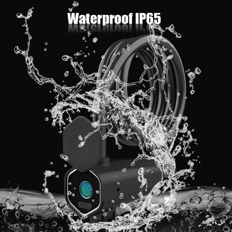 W16 Bluetooth Steel Rope Fingerprint Lock Anti-Theft Anti-Shear Motorcycle Electric Car Glass Door Wire Electronic Lock Ring Rin