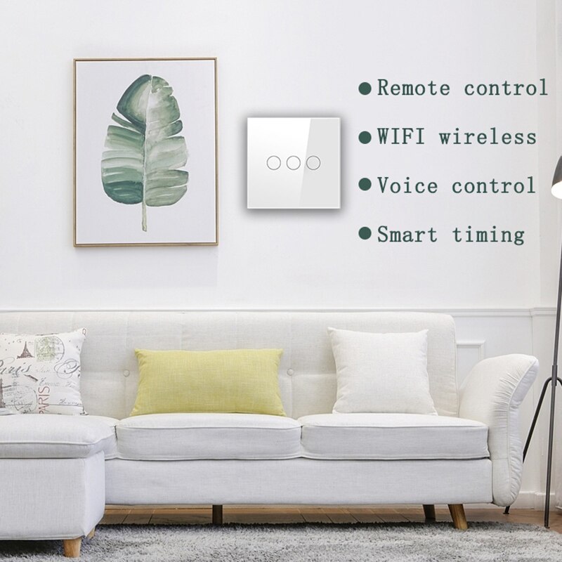 Home With Google WiFi 3 Gang Lighting Smart Switch