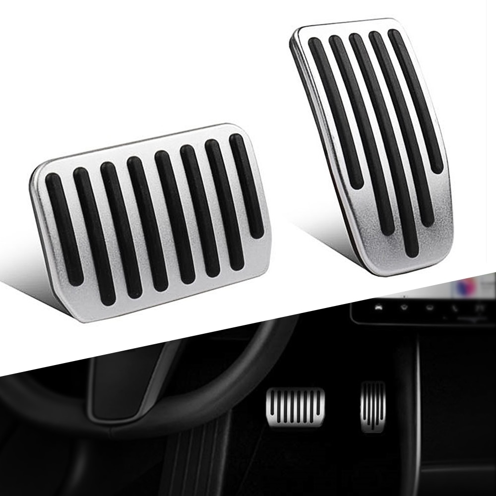 For tesla modell 3 tilbehør aluminiumslegering fotpedal gass gass brems pedal hvile pedal pads matter deksel bil styling