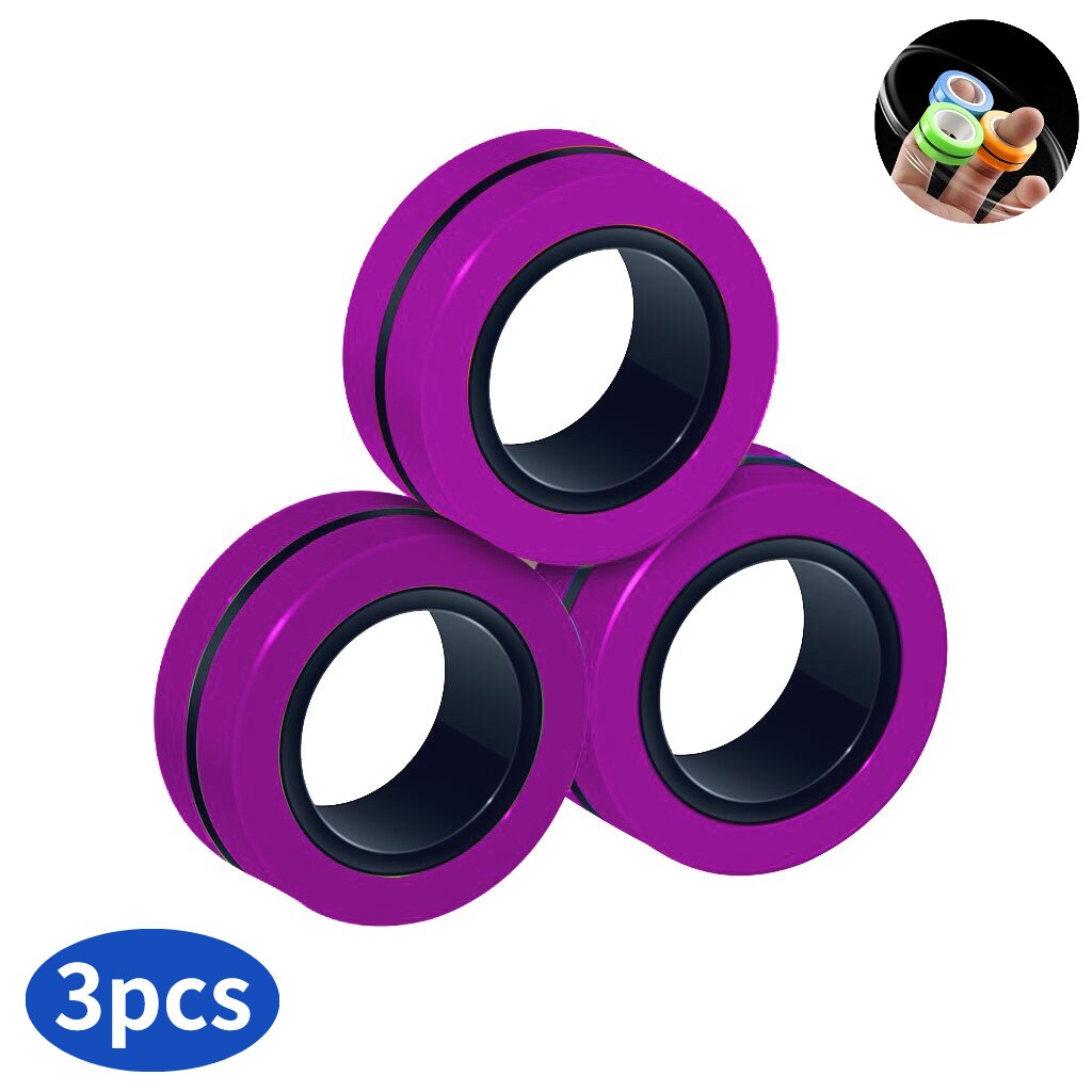 Magnetic Rings Anti-Stress Magnetic Bracelet Ring Unzip Toy Magic Ring Props Tools Decompression toys Magnetic Bracelet Ring Toy: C