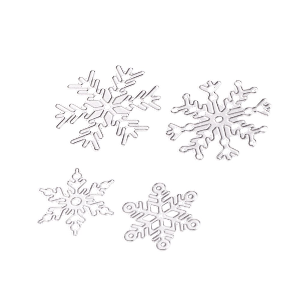 4 Pieces Snowflake Shape Metal Cutting Dies for XMAS Card Making Decor