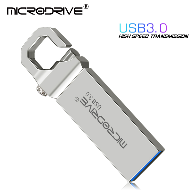 USB 3.0 Flash Drive 32GB 16GB Metal Pendrive 64gb 128gb 3.0 U Disk High Speed Waterproof Key Pen Drive Memory Stick