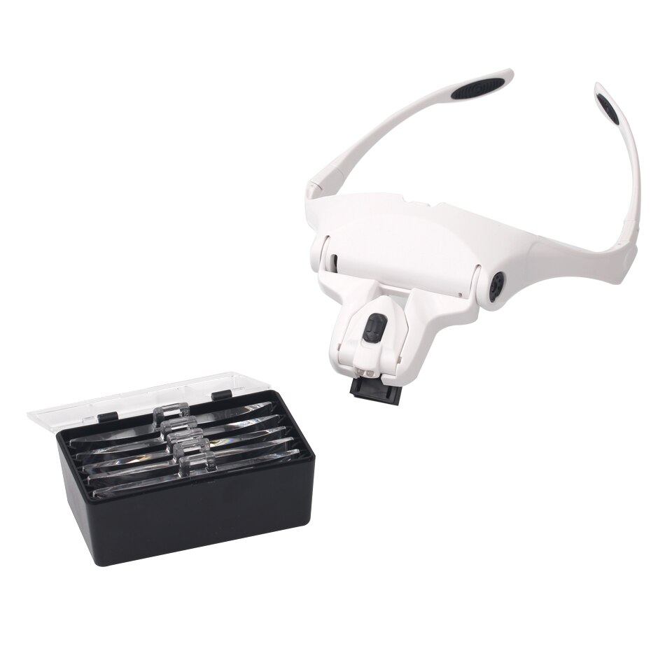 Vergrootglas met licht, LED verlicht handsfree hoofdvergrootglas vizier