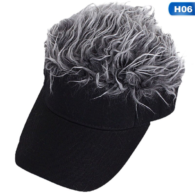 Unisex Baseball Cap With Spiked Hairs Wig Baseball Hat With Spiked Wigs Sport Casual Concise Sunshade Adjustable Sun Visor: 06