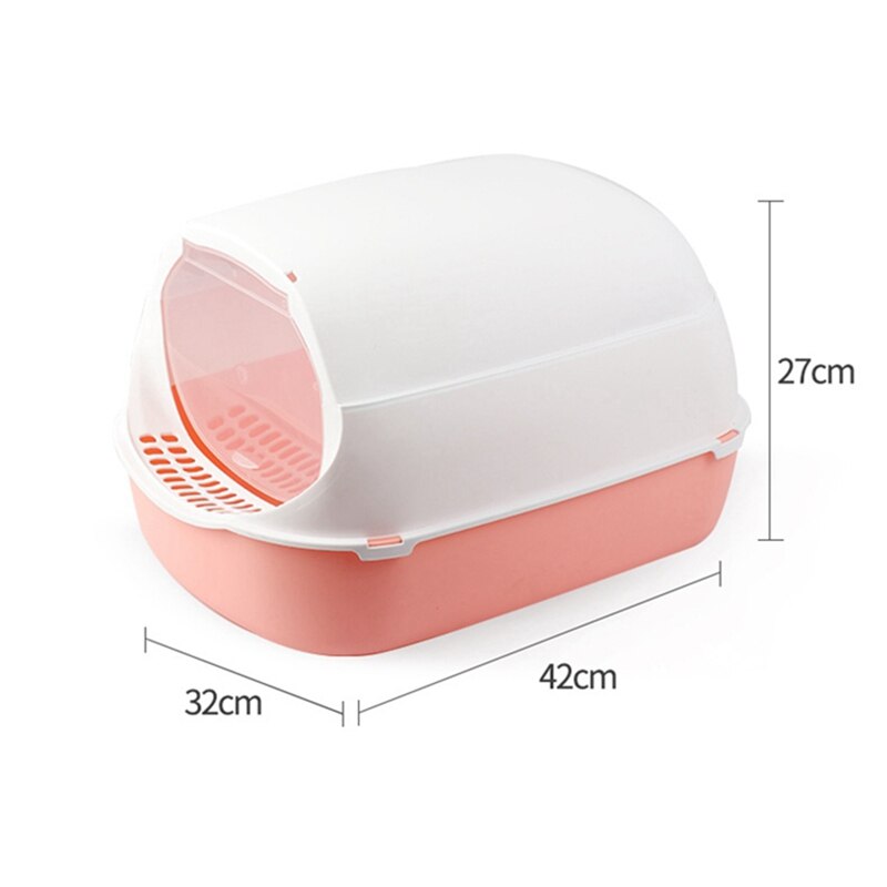 Toilettes Anti éclaboussures pour chat, 1 pièce, boîte à litière en plastique à capuche, parois hautes, pot, bac à litière pour animaux de compagnie, fournitures pour chats